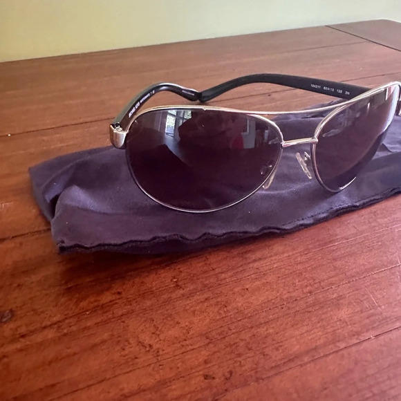 Michael Kors Astrid III 5015 Gold Black Aviator Sunglasses Logo on side - Picture 8 of 12